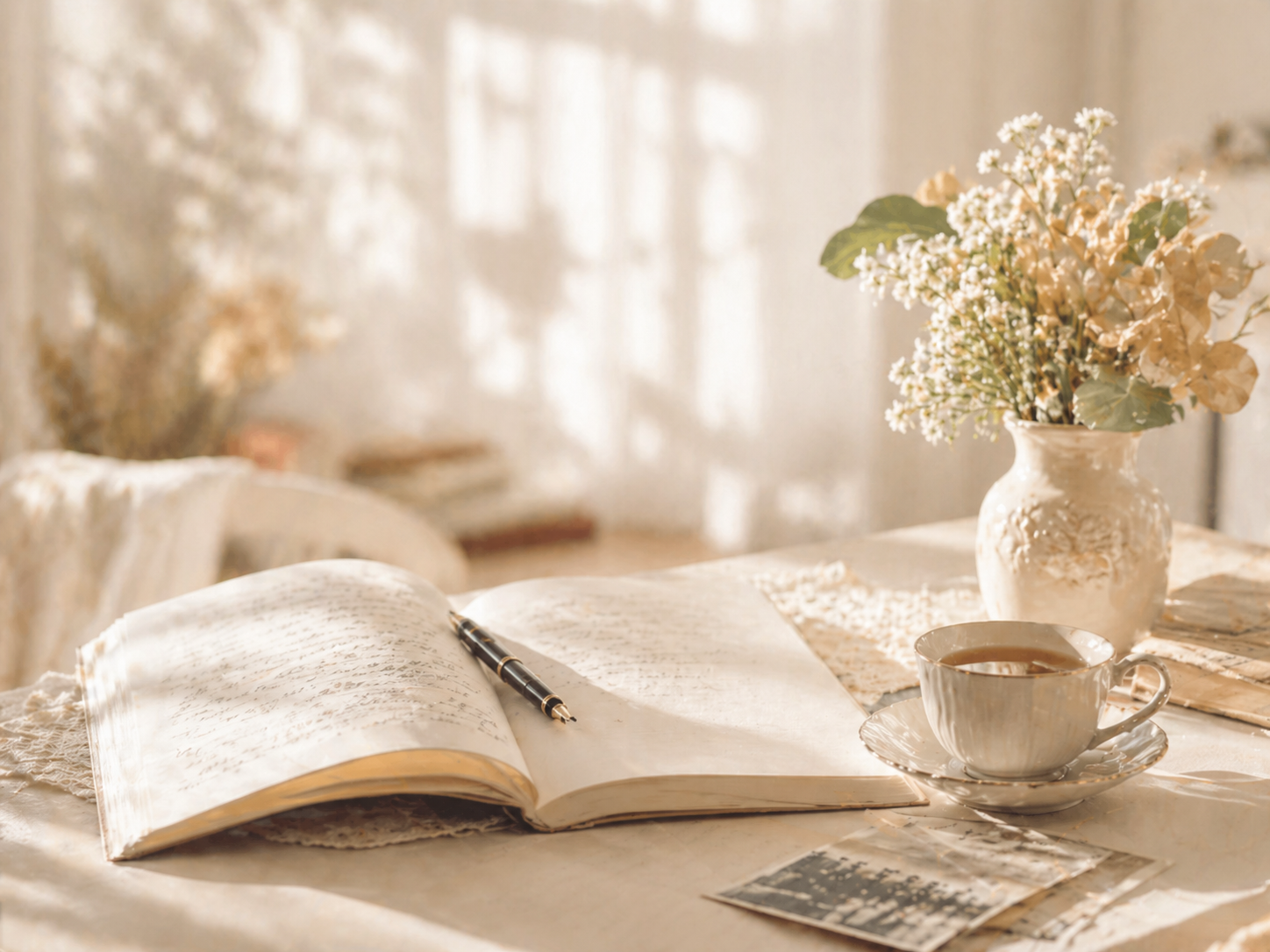 よくある質問セクションの温かなデスクイメージ